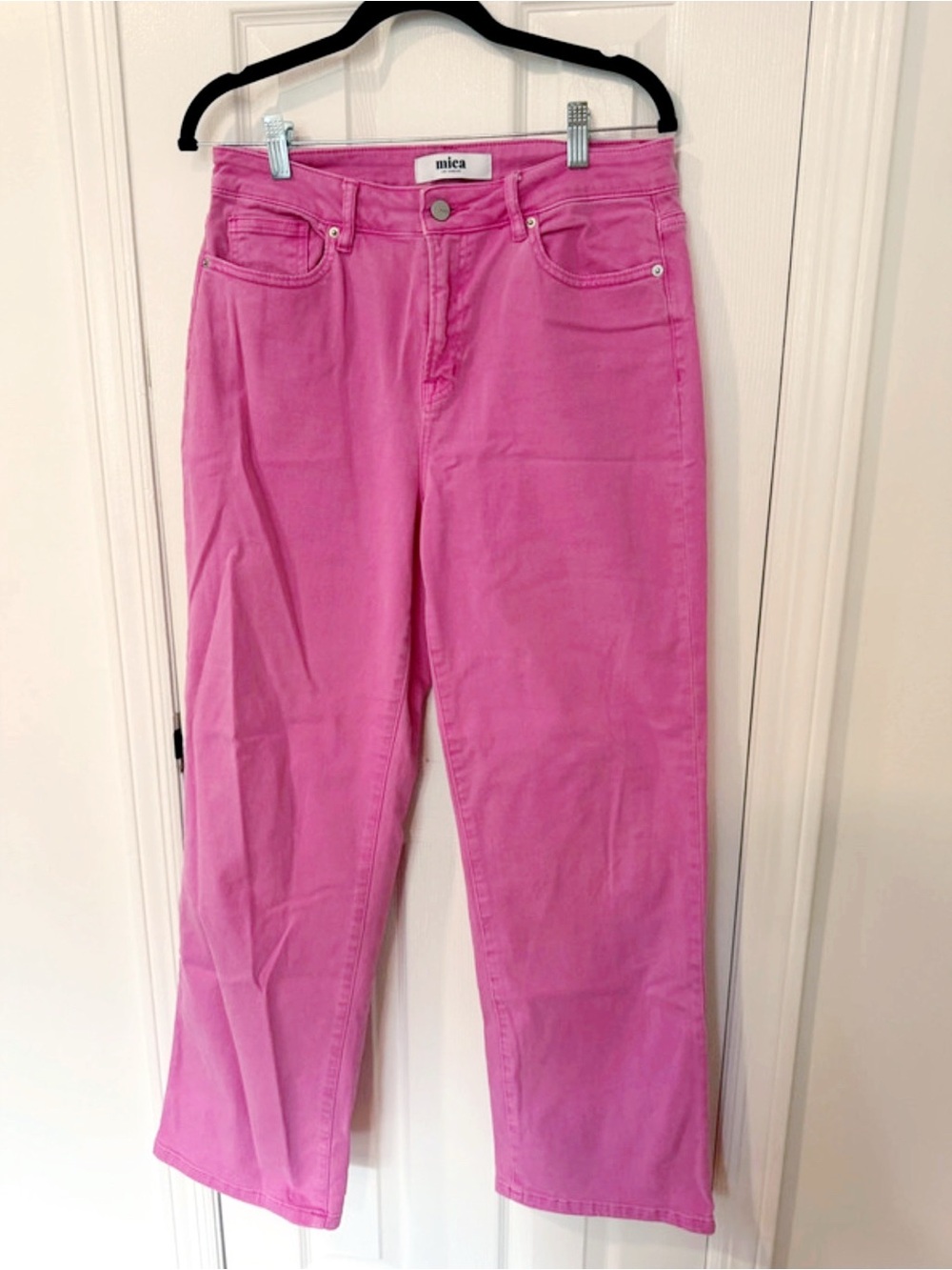 Mica Pink High-Rise Straight Leg Jeans - Women's